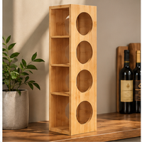 Range-bouteilles en bois 5 bouteilles - intérieur chaleureux