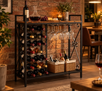Meuble bar à vin 21 bouteilles avec porte-verres - vue détaillée 2