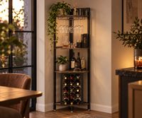 Meuble bar d'angle avec comptoir et porte-verres - vue détaillée 2