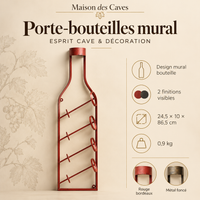 Support mural 3 ou 4 bouteilles Maison des Caves