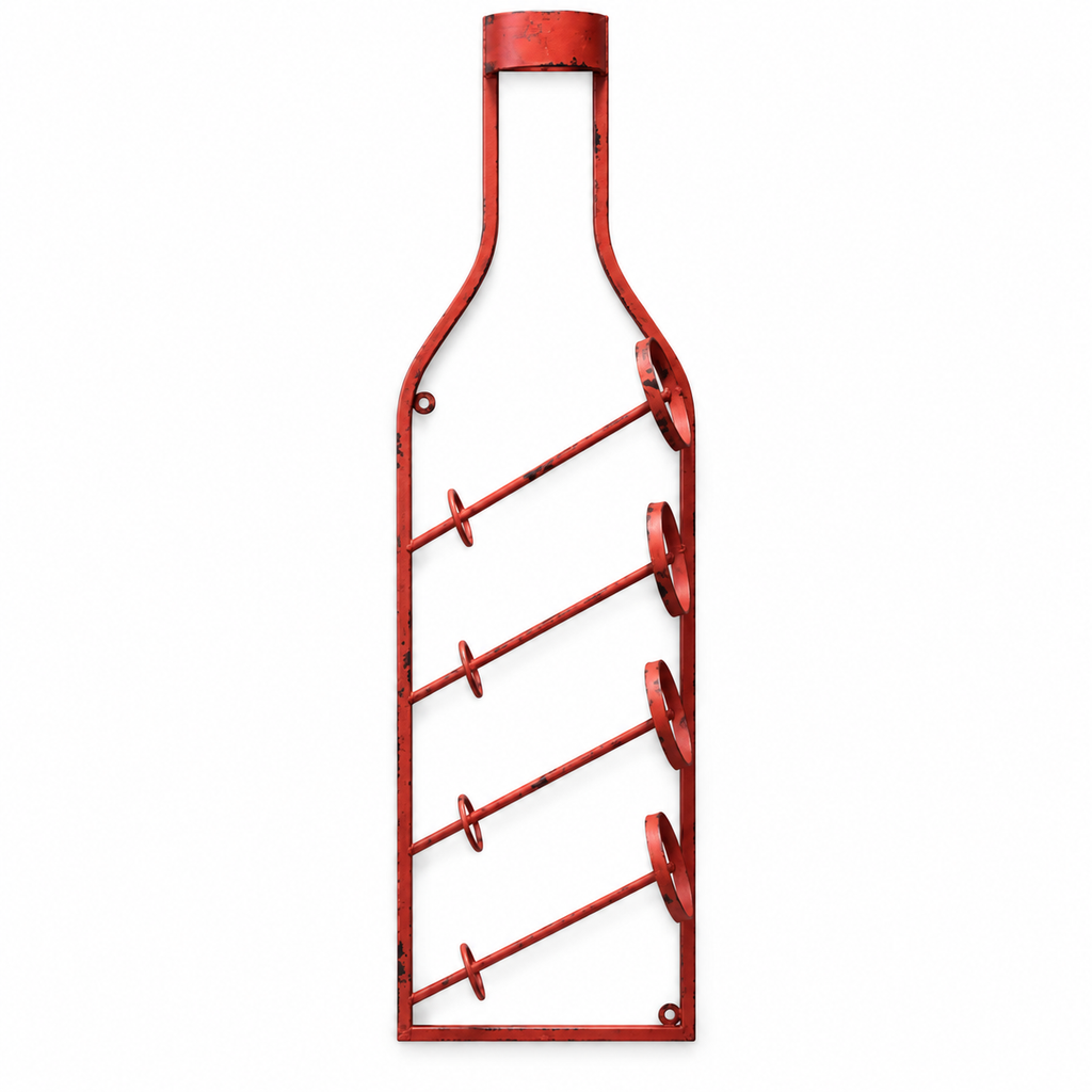 Range-bouteilles mural compact pour 3 ou 4 bouteilles