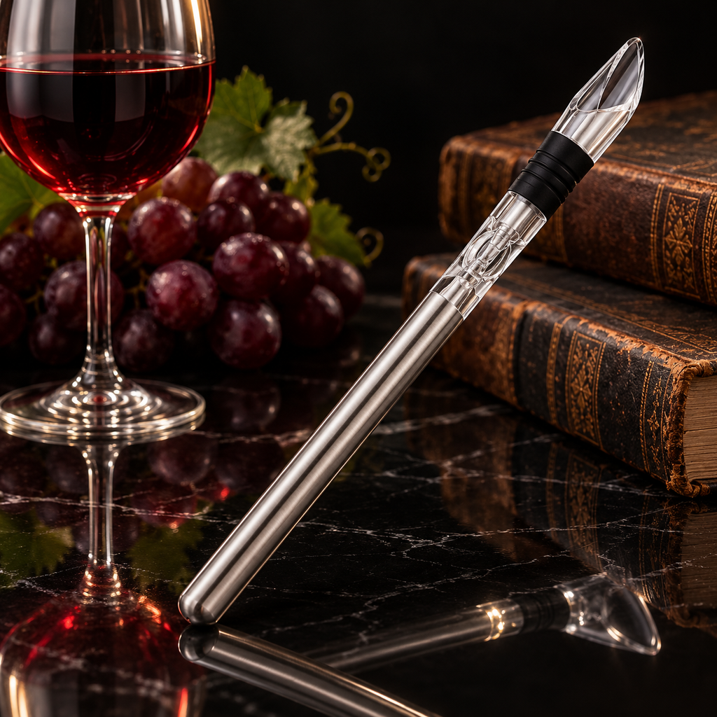 Bâton refroidisseur de vin présenté avec une bouteille