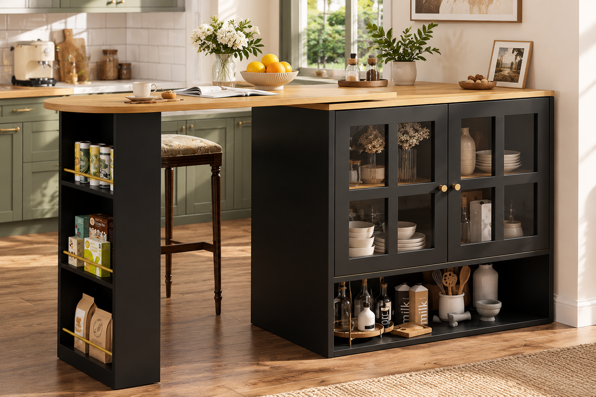 Meuble bar pliable avec plateau rabattable - vue détaillée 3