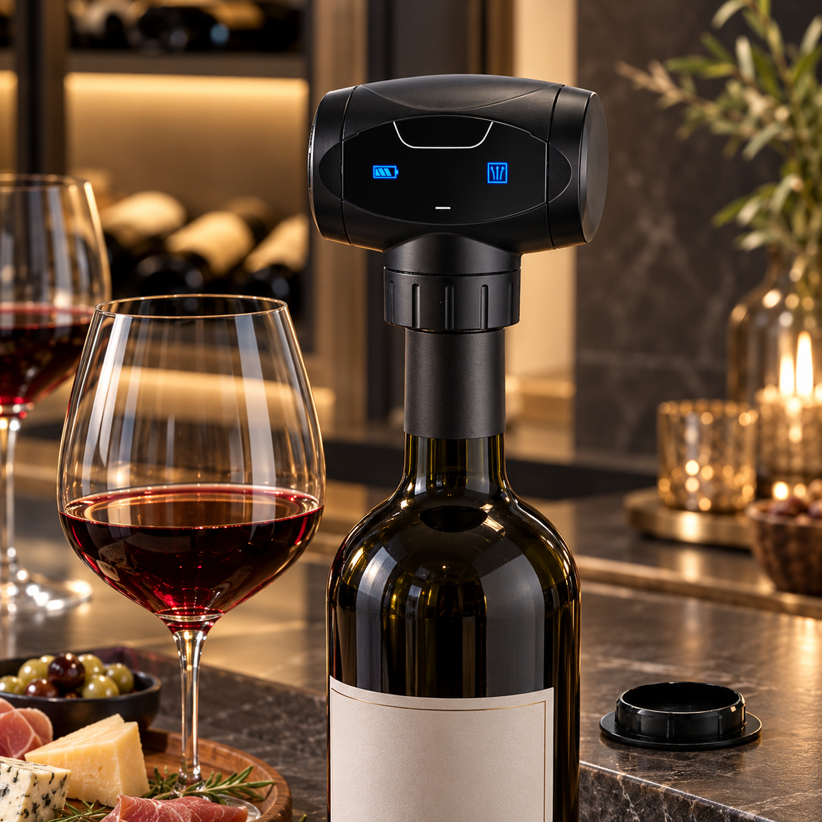 Kit sommelier électrique 5-en-1 avec accessoires pour le vin