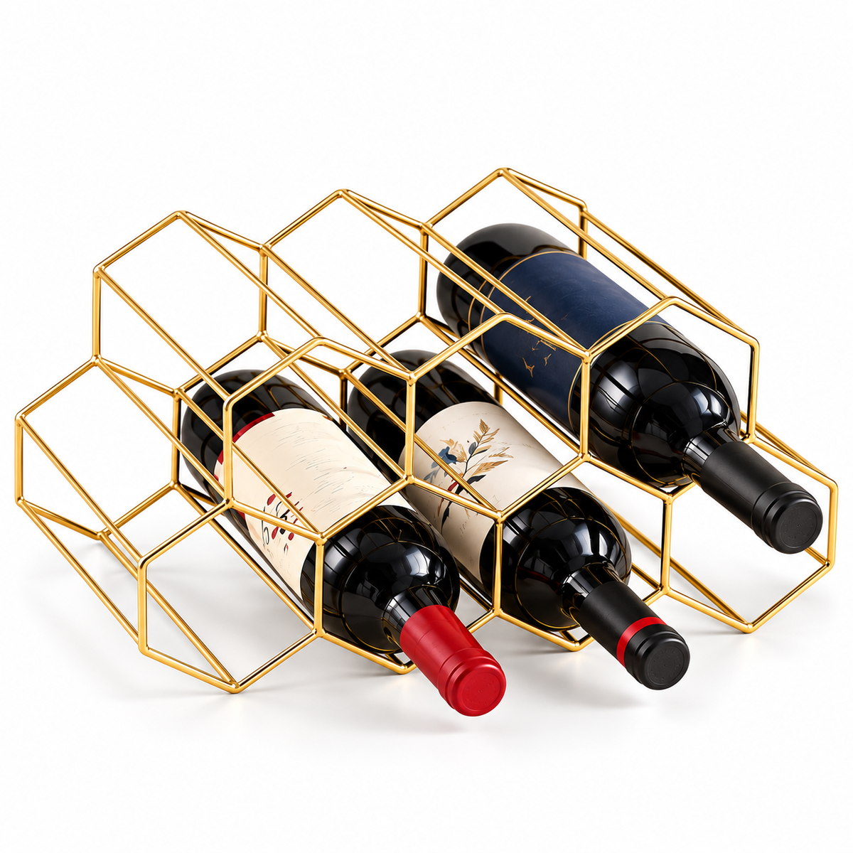 Casier à vin 7 bouteilles blanc ou bronze - vue produit
