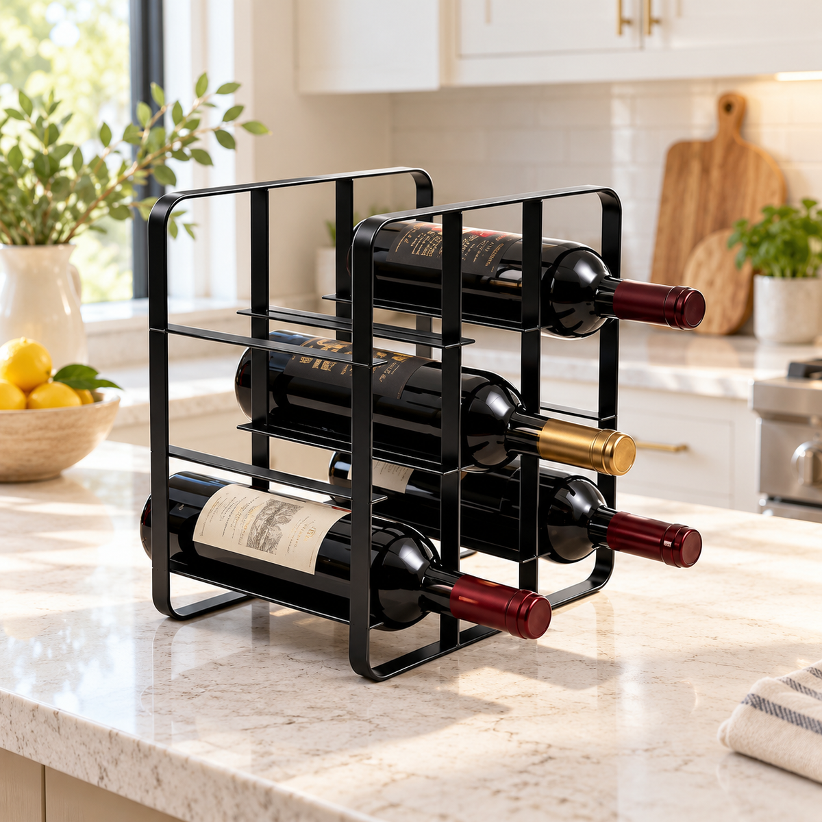 Porte-bouteille en métal - Design cuisinier - vue détaillée 2