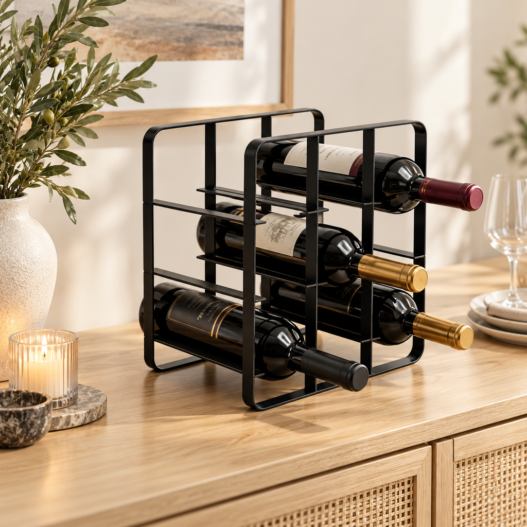 Porte-bouteille en métal - Design cuisinier - vue détaillée 3