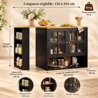 Meuble bar pliable avec plateau rabattable - vue détaillée 4