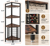 Meuble bar d'angle avec comptoir et porte-verres - caractéristiques et dimensions