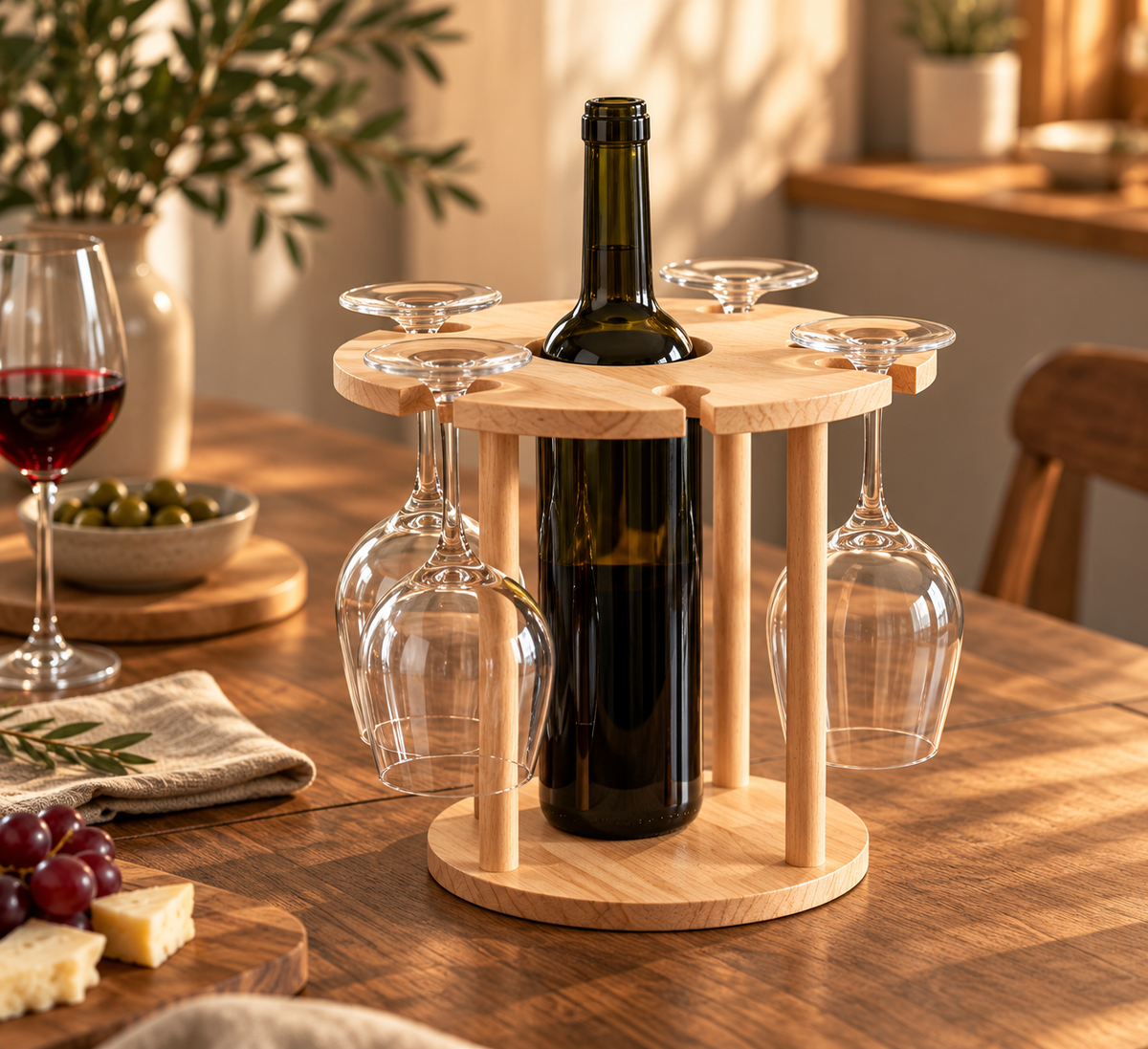 Porte-bouteilles avec porte-verres