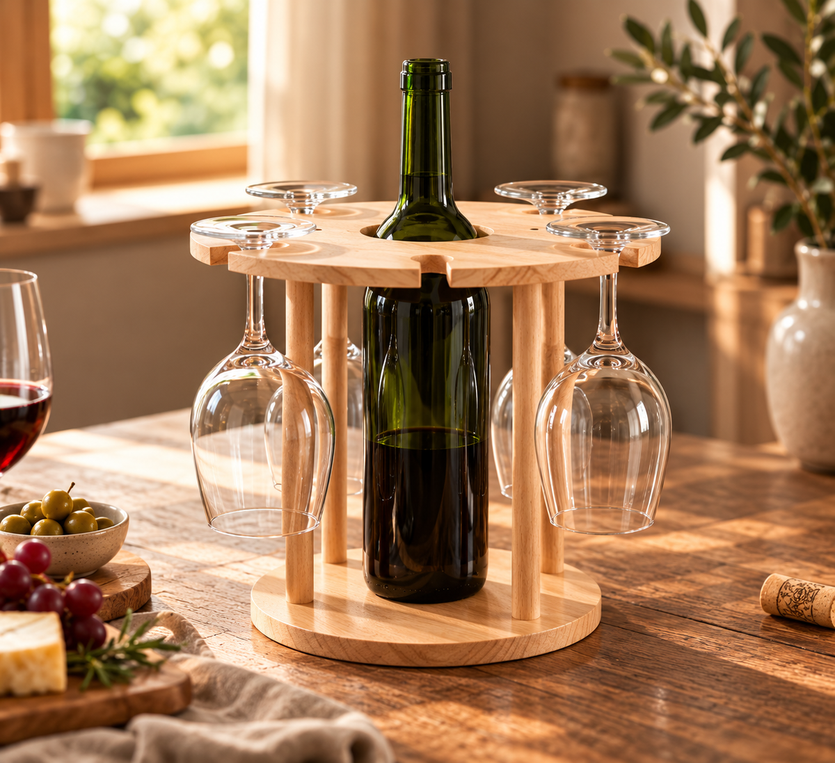 Porte-bouteilles avec porte-verres