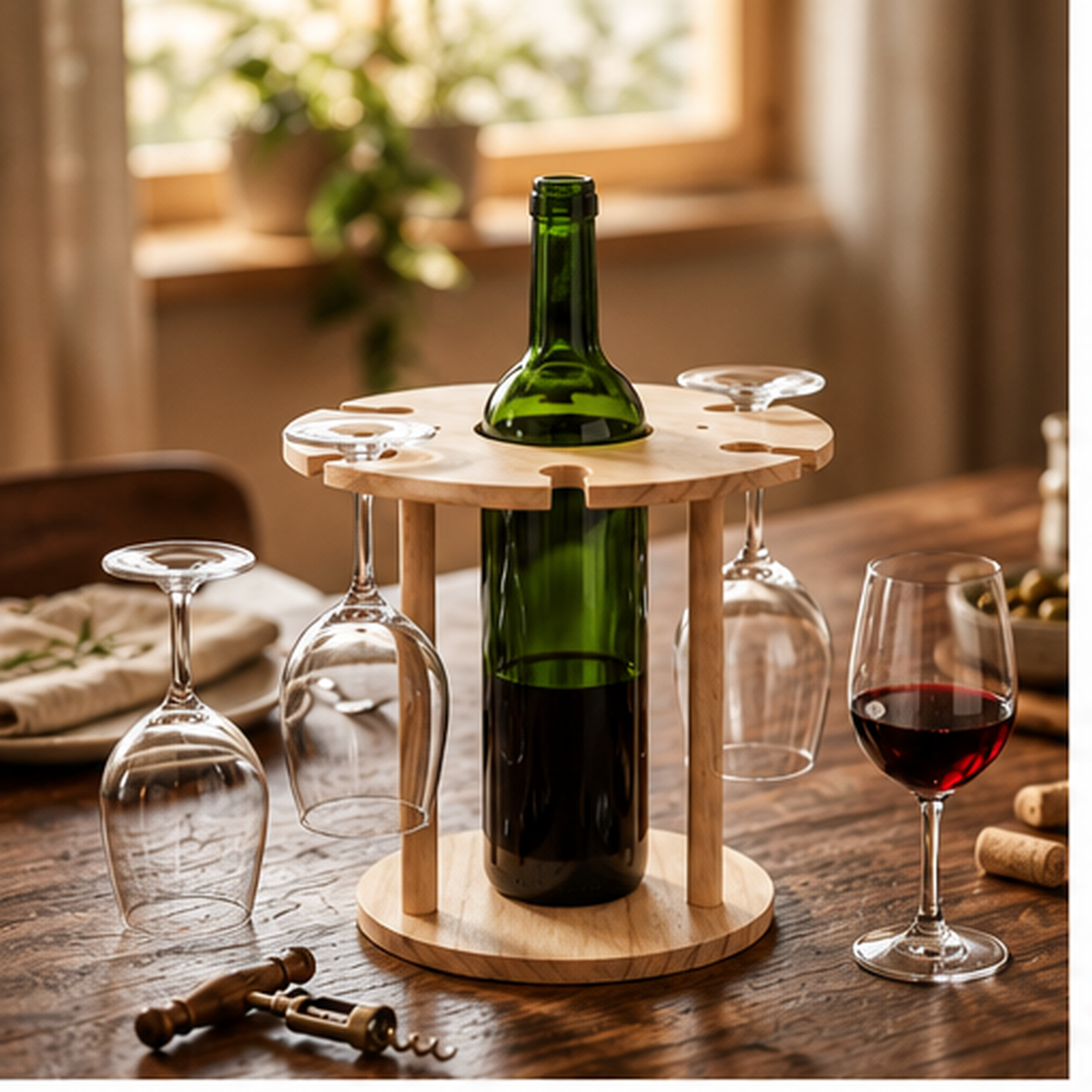 Porte-bouteilles avec porte-verres - mise en situation