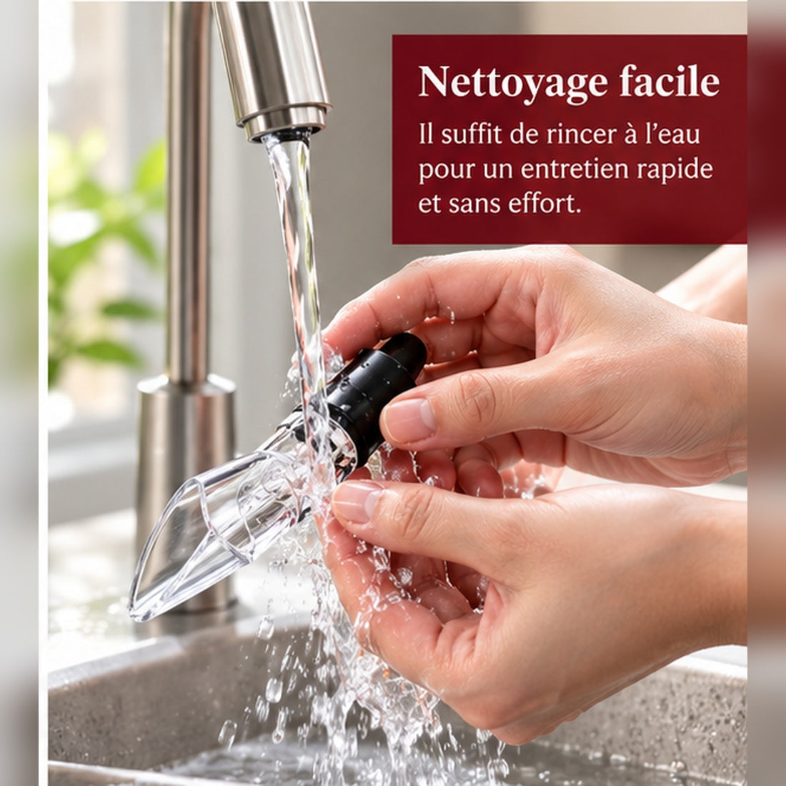 Nettoyage de l'aérateur de vin avec bec verseur